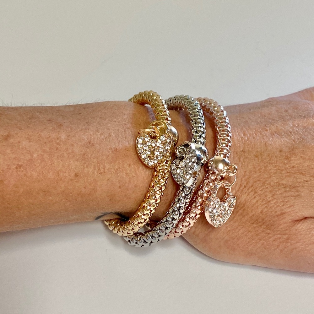 🔥3/$25🔥3 Piece Rhinestone Charm Bracelet Set - Picture 4 of 4